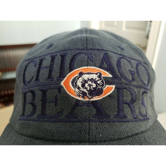 Vintage Baseball Cap Hat - Chicago Bears Strapback Gameday Blue Block Script - Picture 3 of 10